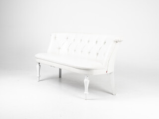 White skin sofa on white background
