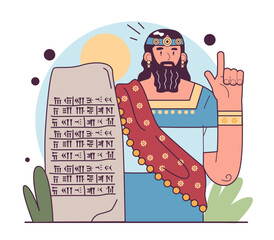 First civilization origin. Ancient Sumerian language and writing.