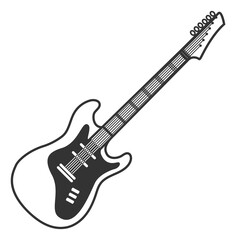 Fototapeta na wymiar Electric guitar icon. Bass player symbol. Music sign