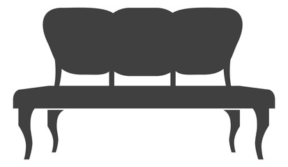 Elegant bench. Luxury chair icon. Decorative furniture