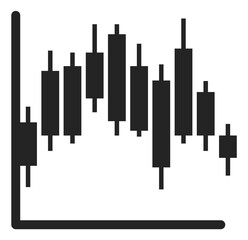 Fototapeta na wymiar Candlestick chart icon. Stock market analysis symbol
