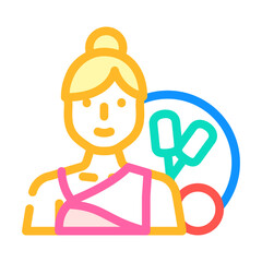 gymnastics female sport color icon vector. gymnastics female sport sign. isolated symbol illustration