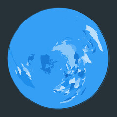 World Map. Wiechel projection. Futuristic world illustration for your infographic. Nice blue colors palette. Radiant vector illustration.