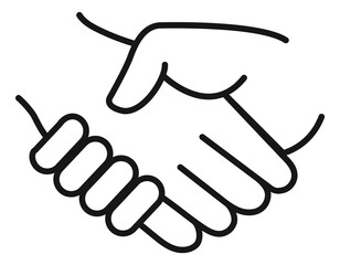 Handshake line icon. Agreement symbol. Partnership sign