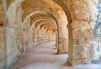 People are visiting The Theatre of Aspendos Ancient City in Antalya