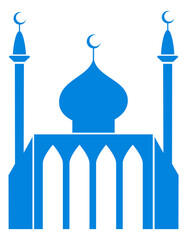 Mosque silhouette with minarets. Islamic icon. Middle east symbol