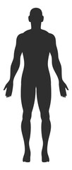 Man icon. Human body black silhouette. Male symbol