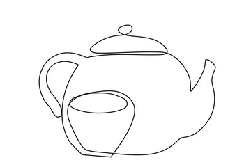 Continuous line of tea glasses