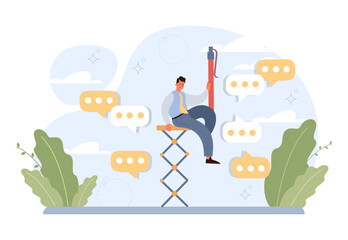 Stimulus concept. Character motivation boost, moving forward