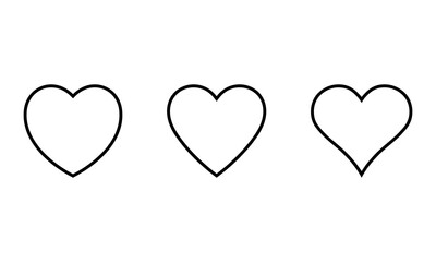 Linear heart icon, outline love icon.