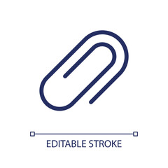 Paperclip pixel perfect linear ui icon. Stationery supply. Office accessory. Hold papers. GUI, UX design. Outline isolated user interface element for app and web. Editable stroke. Arial font used