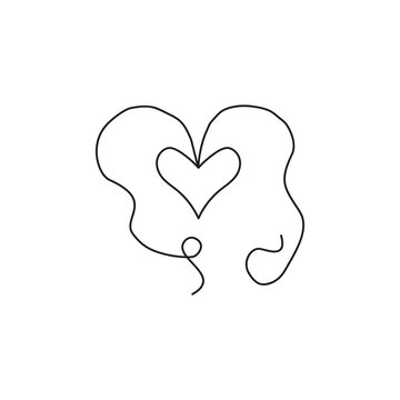 Line squiggles, heart element