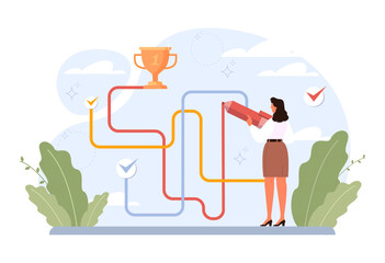 Way to success. Business or personal development journey. Self-growth