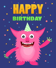 monster party card. vector illustration