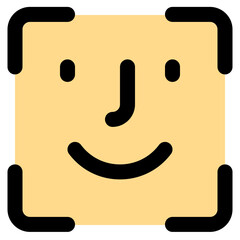 Naklejka premium Face Id line color icon