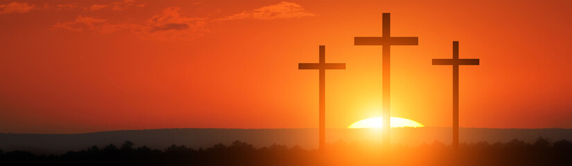 Good Friday concept. Cross on sky background.