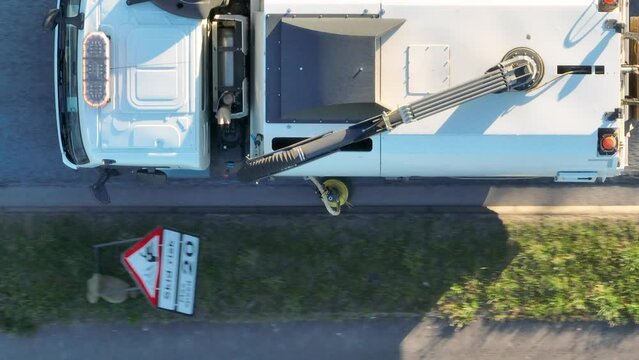 Aerial View of a Road Sweep on a Road in the UK
