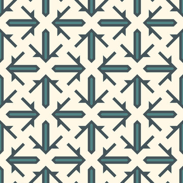 Seamless ethnic ornament. Tribal wallpaper. Arrows image. Folk pattern. Geeometric backdrop. Mosaics motif. Grid background. Digital paper. Textile print. Ethnical web design