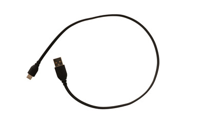 flat black type c charging cable