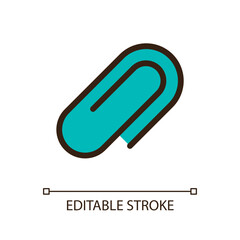 Paperclip pixel perfect RGB color ui icon. Stationery supply. Office accessory. Simple filled line element. GUI, UX design for mobile app. Vector isolated pictogram. Editable stroke. Arial font used