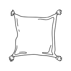 Pillow with tassels line vector image