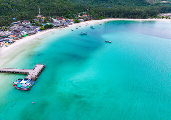 Aerial view of Malibu beach in Koh Phangan, Thailand