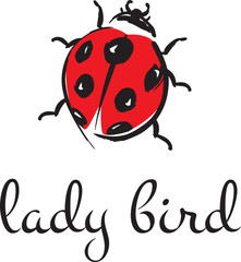 logo lady bird, love bug, good luck