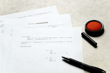ビジネス契約書　業務遂行上、重要な契約書と契約イメージ