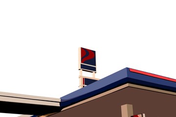 Gasoline Station Illustration in white background