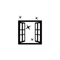 Cleaning window icon isolated on white background 