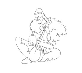 Albanian folk music, luhut, lute continuous line