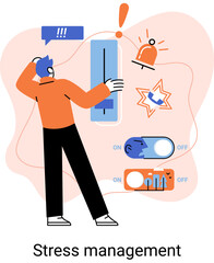 Stress management abstract metaphor, pressure control, depression, emotional tension, mental health management, physical and psychological stress. Way to lead an active, productive and fulfilling life
