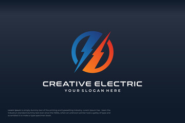 gradient electric logo design templates