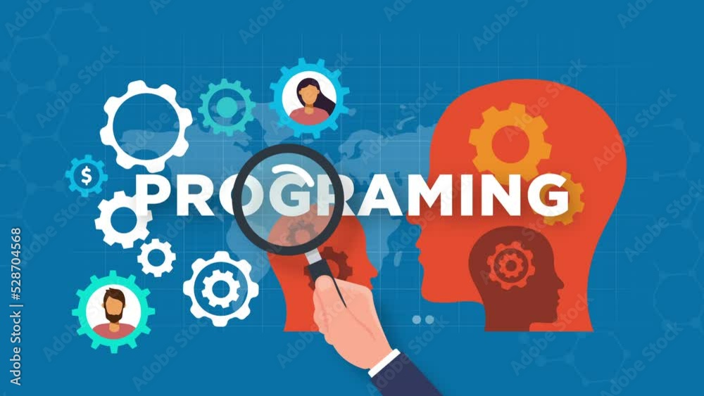 Wall mural programming language concept