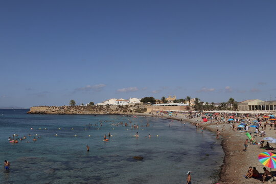 Alicante, Spain Agost 26, 2020t A View of the beach in Tabarca Island.