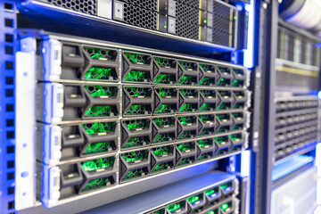 Cloud computing big data storage system. Server in data center.