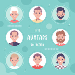 people avatar collection vector design