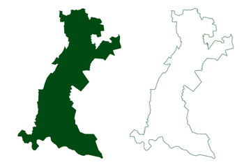 Fototapeta premium Cocula municipality (Free and Sovereign State of Guerrero, Mexico, United Mexican States) map vector illustration, scribble sketch Cocula map