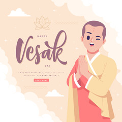 hand drawn happy vesak day illustration background