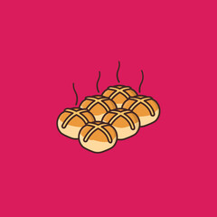 Hot Cross Buns vector illustration