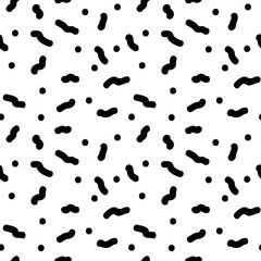 seamless abstract hand drawn pattern of curves and points