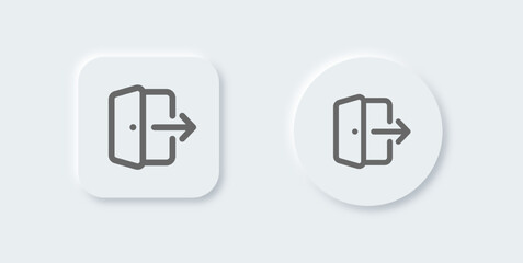 Obraz premium Log out line icon in neomorphic design style. Exit signs vector illustration.