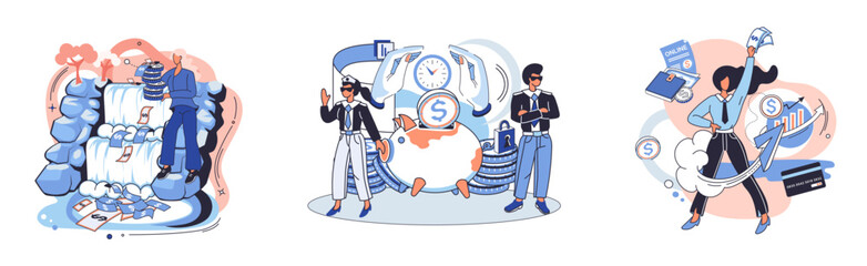 Online banking metaphor, financial consulting, saving account. Mobile payment, cash transactions. Mobile money transfer app. E-money, bank deposit. Digital wallet. Cash investment, payment processing