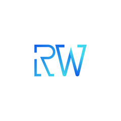 Fototapeta premium Initial R and W Logo with Modern and Minimalist Concept. Abstract RW Initial Logo in Blue Gradient Style