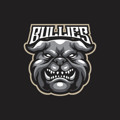 Bulldog mascot logo design vector with modern illustration concept style for badge, emblem and t shirt printing. Angry bulldog illustration.