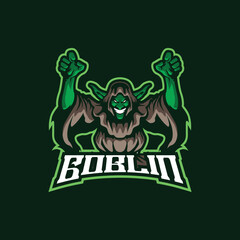 Goblin mascot logo design vector with modern illustration concept style for badge, emblem and t shirt printing. Goblin illustration for sport and esport team.