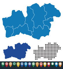 Naklejka premium Set maps of Kronoberg County