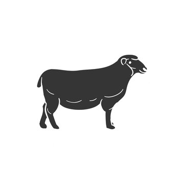 Sheep Icon Silhouette Illustration. Farm Animals Vector Graphic Pictogram Symbol Clip Art. Doodle Sketch Black Sign.