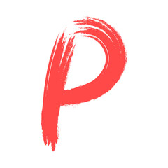 Letter P Alphabet in Brush Style