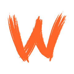 Letter W Alphabet in Brush Style